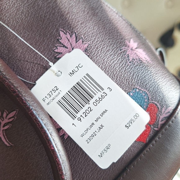 NWT Coach F13752 Crossgrain Wildflower Mini Sierra Satchel -Oxblood - Picture 4 of 5